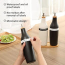 HOMCDALY Olive Oil and Vinegar Dispenser Set, Two 16oz Ceramic Oil Dispenser for Kitchen, Kitchen Dispenser Bottle for EVOO Vinegar Syrups, Modern Farmhouse Design| Set of 2 –Black &white by CozyNest Decor
