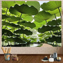 FENDROM Nature Lotus Leaf Tapestry Plant Tapestry Green Natural Scenery Wall Hanging 3D Wall Art For Bedroom Living room Dorm by CozyNest Decor