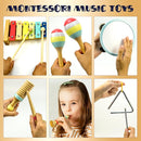 MINIARTIS Baby Musical Instruments Set - Montessori Musical Toys for Toddlers 1-3 | Modern Boho Kids Xylophone with Songbook | Neutral Colors Wooden Percussion Instruments | Preschool Educational 3+ by TinyTreasures Baby Boutique