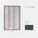 Little Unicorn 5'x7' Outdoor Family Picnic & Beach Blanket | Durable & Water-Resistant Fabric | Compact Fold & Easily Wipes Clean | Zipper Pocket (Chroma Rugby Stripe) by TinyTreasures Baby Boutique