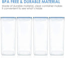Vtopmart Extra Large Tall Airtight Food Storage Containers 4 Pieces 5.9qt / 6.5L-Plastic PBA Free Kitchen Pantry Canister for Spaghetti, Flour and Baking Supplies - Include 24 Labels, Blue by CozyNest Decor