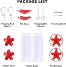 Hummingbird Feeders for Outdoors Hanging (2 Pack) 5 Feeding Ports 320 ml Plastic Hummingbird Feeder, Bee-Proof Leak-Proof No Drip, Easy to Clean with Cleaning Brush by GreenHaven Gardens