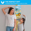 WISE OWL Personalized Growth Chart for Kids - Height Wall Chart for Boys with Peel & Stick Letters for Name - Hanging Canvas Wall Measurement Height Tracker for Baby Gift (Safari) by TinyTreasures Baby Boutique