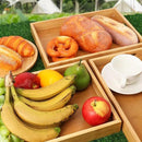 2 Pack Large Bamboo Serving Tray with Handles, 14 x 10 inch Wooden Dinner Tray, Home Kitchen Breakfast Trays for Living Room Bedroom Kitchen Dinner Table, Picnic by CozyNest Decor
