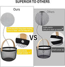 Metal Mesh Steel Basket, Garden Harvest Basket for Gathering Vegetables Round Wire Basket with Handle Storage Organizer Multi-functional Hanging Fruit Basket for Kitchen Bathroom Picnic by CozyNest Decor