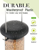 Bird Feeder Premium Hard Plastic for Wild Bird Feeders for Outdoors, Tube Bird Feeders for Outdoors Hanging,14 Inch 6 Port Black, Pack of 1 by CozyNest Decor