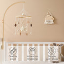 Baby Crib Mobile with Arm Boho Star Moon Nursery Mobile Set Wooden Baby Mobile Holder for Hanging Nursery Decor Ceiling Mobile by TinyTreasures Baby Boutique
