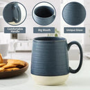 Hasense Ceramic Large Coffee Mugs Set of 4-15 Ounce Porcelain Coffee Cups Set with Handle Perfect for Tea, Cocoa, Latte, Milk and Cappuccino, Modern Tea Cups Set for Man and Woman, Dark Blue by CozyNest Decor
