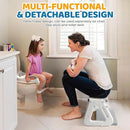 Orzbow 2-IN-1 Potty Training Toilet Seat with Step Stool for Toddler, Stability Training Potty Seat for Kids Boys Girls with Splash Guard and Anti-Slip Pad, Adjustable Ladder & Potty Seat Height, Grey by TinyTreasures Baby Boutique