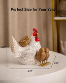 Elenon Funny Garden Chicken Outdoor Statue Decorative, Adorable Flower Bed Decor Rooster Statue, Yard Patio Art Decor Sculptures Table Ornament by GreenHaven Gardens