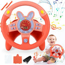 Steering Wheel Toy,Driving Steering Wheel Toy for Kids Backseat,Interactive Educational Learning Sensory Toy with Vibration,Simulated Car Toys with Light Songs for Infant Preschool Kids Toddler Gifts by TinyTreasures Baby Boutique