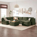 mopio Oversized Modular Sectional Sofa with Fully Removable Covers and Storage, Convertible U, L-Shaped and Sleeper Sectional, Modern Couches with Ottoman Chaise (Olive Green Velvet, 8 Seats, U) by CozyNest Decor