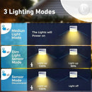 Peasur 6 Packs Solar Outdoor Lights Motion Sensor, Solar Security Lights Waterproof with 3 Lighting Modes Solar Powered Wall Lights Outside for Garden Fence Yard Deck, Warm White by GreenHaven Gardens