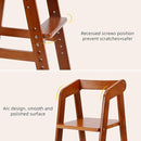 Yoleo Wooden High Chair for Toddlers to Teens, Adjustable Dining Feeding Chair with Steps Grows with Child, Max 60kg (Nut-Brown) by TinyTreasures Baby Boutique