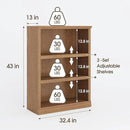 43 in Tall Bookcase, 3-Tier Bookshelf Open Storage, 33 inch Wide Floor Standing Indoor Furniture, Book Cases for Home School Library Office Bedroom Kids, Oak 3 Tiers by CozyNest Decor
