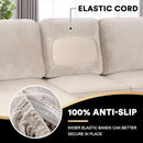 PrinceDeco Sectional Couch Covers Velvet Cushion Covers for Sectional Couch Cushion Covers for Sectional Sofa Separate Sectional Sofa Slipcovers Washable(1 Chaise Back+ 2 Sofa Back,Ivory) by CozyNest Decor