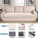 H.VERSAILTEX Super Stretch Individual Seat Cushion Covers Sofa Covers Couch Cushion Covers Slipcover Sets Thick Jacquard Textured Twill Fabric (1 Piece Sofa Cushion Cover, Ivory) by CozyNest Decor