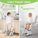Frog Toilet Seat, Potty Training Toilet Seat for Toddler, Upgrade Potty Training 2 in 1 Toddler Toilet Seat for Boys Girls,Waterproof Soft Mat Non-slip Step Stool by TinyTreasures Baby Boutique