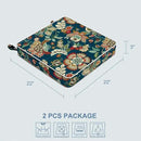 LVTXIII Patio Chair Cushions 22"x22"x3", Water-Repellent Outdoor Seat Cushions for Patio Furniture, Square Chair Pads with Ties for Home Garden Decoration, Set of 2, Peacock Blue by GreenHaven Gardens