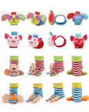 BLOOBLOOMAX Wrist Rattles Foot Finder Rattle Toy for 0-4 Months Baby, Feet Leg Ankle Socks Arm Hand Bracelet Shaker for 4-8 Months Infant boy & Girl, Gift Set for 0-1 Years Newborn Babies (5 pcs-B) by TinyTreasures Baby Boutique