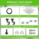 Misting Irrigation Kit Plant Watering System Fittings with 1/4 inch 1/2 inch Blank Distribution Tubing Hose Adjustable Nozzle Emitters Sprinkler Barbed Fittings Greenhouse by GreenHaven Gardens