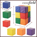 Casafield Toddler Foam Building Blocks (12-Piece Set), 5.5" x 5.5" Soft Play Colorful Kids Stacking Cubes for Daycare, Nursery, Preschool by TinyTreasures Baby Boutique