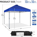 Yaheetech 10x10 Pop-up Canopy Tent w/ 2 Integrated Wheels for Mobility, Waterpoof & Heavy Duty, Instant Sun Shelter with Carry Bag, Weight Bags for Outdoor Camping Beach Patio Parties, Blue by GreenHaven Gardens