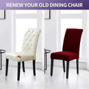 Joccun Chair Covers for Dining Room Set of 6, Dining Chair Slipcovers Stretch Dining Room Chair Covers Seat Protector,Washable Parsons Chair Cover for Home,Banquet(Red Dahlia,6 Pack) by CozyNest Decor