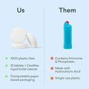 BLUELAND Toilet Bowl Cleaner Tablets, Starter Set, 14 Count with Tin, Lemon Cedar, Plastic-Free, No Harsh Chemicals, Plant-Based by CozyNest Decor