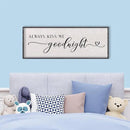 LuZhiQiang Above Bed Love Theme Wall Decor Always Kiss Me Goodnight Sign 40"×15" Wood Framed for Master Bedroom Over Bed Wall Art (Black) by CozyNest Decor