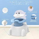 Potty Seat Baby Training Chair Boys Girls Toddler Dinosaur Comfortable children 1-5 years old Baby toilet Animal seat with lid back potty trainer (indigo) by TinyTreasures Baby Boutique