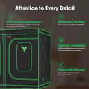 VIVOSUN P888 96"×96"×80" PRO Grow Tent, with Thick 1 inch Poles, Strengthened High Reflective Mylar Oxford Fabric, Extra Hanging Bars & High CFM Kit for Hydroponics Indoor Plant for VS4000×4 by GreenHaven Gardens