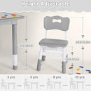 Kids Table and 2 Chairs Set, Height Adjustable (17.7"-26.1") Toddler Table and Chair Set, Multi-Activity Table with Graffiti Desktop, Children’s Table and Chairs for Classroom, Home & Daycare by CozyNest Decor