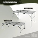 REDCAMP 48x24 Long Folding Grill Table for Outside, Lightweight Portable Metal Aluminum Outdoor Grill Table with Adjustable Height Legs, Great for Camping Picnic Cooking BBQ, Silver 4ft by GreenHaven Gardens