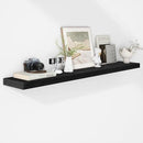 Fun Memories 55 Inch Floating Shelves - 9 Inch Deep Rustic Wooden Wall Shelves - Extra Deeper & Thicker Wall Mounted Storage Shelf for Living Room Kitchen Farmhouse - Rustic Black by CozyNest Decor
