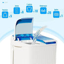 Pataku Portable Washing Machine, Compact Twin Tub Mini Washing Machine, 17.6 LBS Washer and Dryer Combo with Soaking Function, Semi-Automatic for Apartment, Dorms, RVs, Camping (White & Blue) by CozyNest Decor