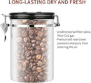 malmo Coffee Canister, Airtight Coffee Container with Date Tracker Lid, Stainless Steel Canister for Kitchen Food Storage (Black-Copper, 12oz) by CozyNest Decor