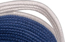 Off White&Navy Shelf Basket to Store and Organize Household Items/Baskets&Bins for Daily Storage &Organizing/Woven Rope Basket for Living Room, Bedroom,Small Oval-13x8.66x5.11’’,3 Packs by TinyTreasures Baby Boutique