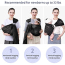 Water Ring Sling Baby Carrier, Adjustable Lightweight Breathable Newborn Carrier Sling for Summer, Swimming, Pool, Beach, Front Chest Mesh Infant Wrap Carrier for Baby Gift（Black） by TinyTreasures Baby Boutique