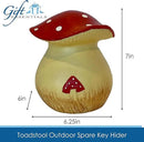 Toadstool Decorative Garden Statue and Key Hider - Hides a Secret Extra Hidden Key Outside in Garden, Yard or Porch by GreenHaven Gardens