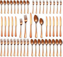 50 Pcs Rose Gold Silverware Set for 10, Food Grade Stainless Steel Flatware Set, Eating Utensils Sets Include Fork/Knife/Spoon,Home Kitchen Tableware Set, Reusable Cutlery Set, Dishwasher Safe by CozyNest Decor