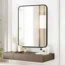 Fabuday Black Wall Mirror for Bathroom Over Sink - 22x30 Matte Metal Framed Rectangle Mirror, Rounded Rectangular Vanity Mirrors for Living Room, Bedroom, Entryway, Hallway, Horizontally/Vertically by CozyNest Decor