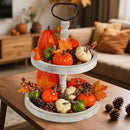 Artmag Pumpkin Decor Set, 25 PCS Fall Artificial Maple Leaves, Harvest Pumpkins, Acorns, Pine Cones and Orange Berry Stems Decorations for Fall Thanksgiving Table Decor by CozyNest Decor