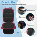 Car Seat Protector for Child, 2 Pack With Mesh Pockets & Non-Slip Backing 600D Durable Under Baby Seat Cover for Back Seat (Burgundy, Standard) by TinyTreasures Baby Boutique