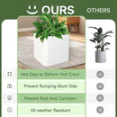 Steel Planter Box-26"x26"x26"-Large Square Planter Box-Outdoor Indoor-Cube Steel Planter Heavy Duty White Metal Planter Flower Pot Commercial Residential for Home Garden Porch Hotel Patio by GreenHaven Gardens