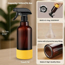 Glass Spray Bottles with Silicone Sleeve 16.9oz 2 Pack Empty Spray Bottle for Hair Mist/Stream Spraying for Cleaning Solutions, Plants, Essential Oils (Brown-green&yellow) by GreenHaven Gardens