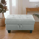 Ottoman Rectangular Storage Ottoman Bench, Faux Leather Footrest, Coffee Table, Stool Footstool with Hinged Lid for Living Room, Bedroom, Entryway, Gray, 35"x23.5"x17.5" by CozyNest Decor