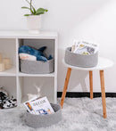 Baskets to Store Organize Household Items/Cute Basket&Bin for Shelf Storage Woven Rope Basket for Living Room, Bedroom,Play room/13x8.66x5.11’’ Cotton Rope,Durable&Stylish,Oval 3 Packs Gray by TinyTreasures Baby Boutique