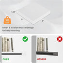 Square Floating Shelves for Wall, 8" W x 8" D x 1.2" H, Small Wooden Wall Mounted Display Shelves with Invisible Brackets for Living Room, Bedroom, Bathroom, Kitchen Decor, Set of 4, White by CozyNest Decor