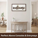 Welcome Sign - Large Rustic Wooden Wall Decor for Farmhouse Living Room, Entryway, or Foyer | 32"x16" Hanging Wall Art by CozyNest Decor